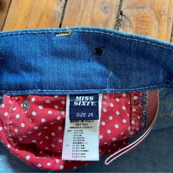 MISS sixty Karen jeans low rise light wash blue denim 98% cotton stretch size 25 - Picture 8 of 14